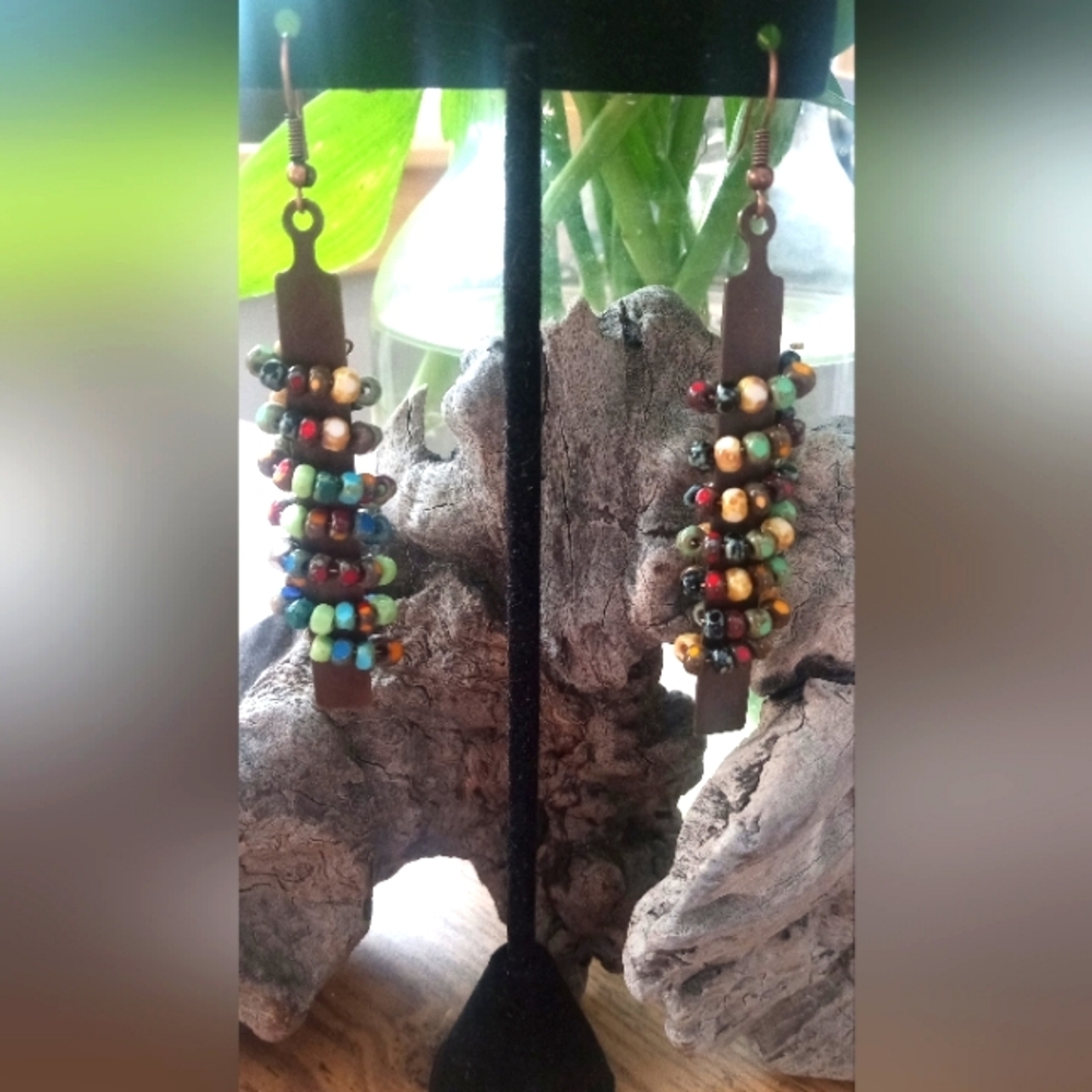 Earrings-Czech/Picasso Beaded